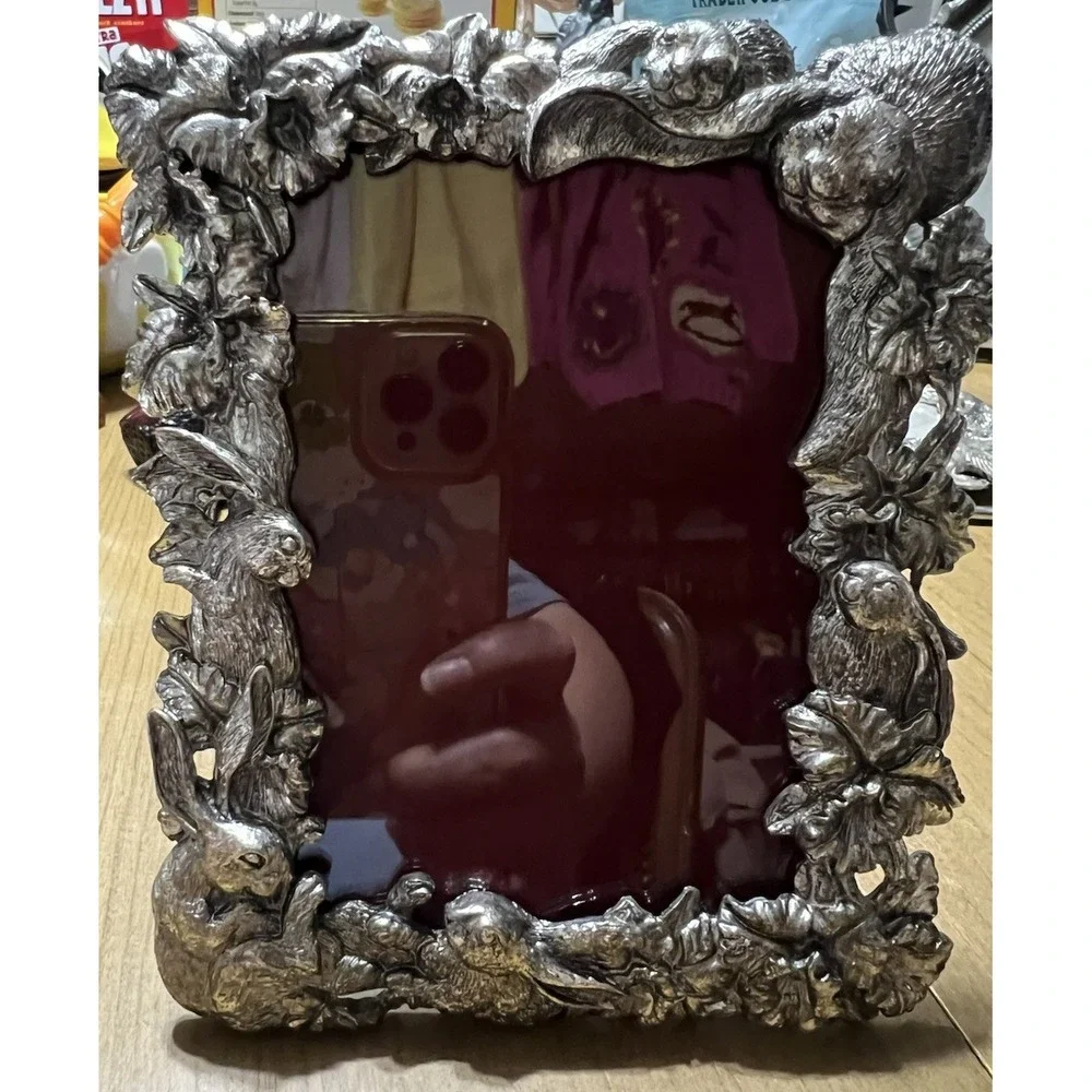 VTG‎ 1995 ARTHUR COURT Bunny Rabbit Pewter PICTURE FRAME 3x5